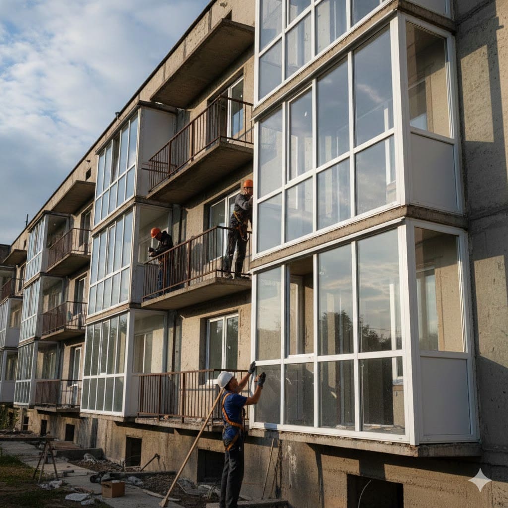 Скління та утеплення балконів і лоджій Київ